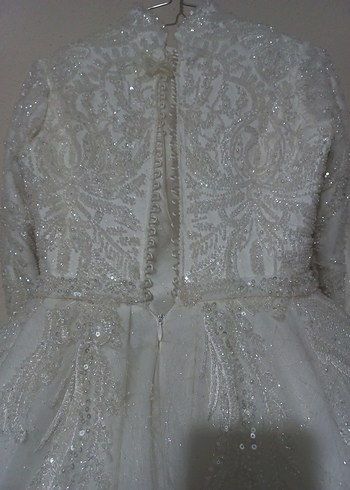 Uzun Kollu Prenses A Kesim Gelinlik - Görsel 4