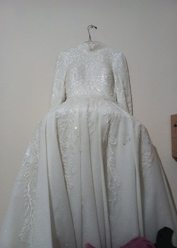 Uzun Kollu Prenses A Kesim Gelinlik - Görsel 12