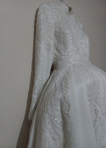 Uzun Kollu Prenses A Kesim Gelinlik - Görsel 10