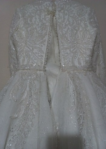 Uzun Kollu Prenses A Kesim Gelinlik - Görsel 3