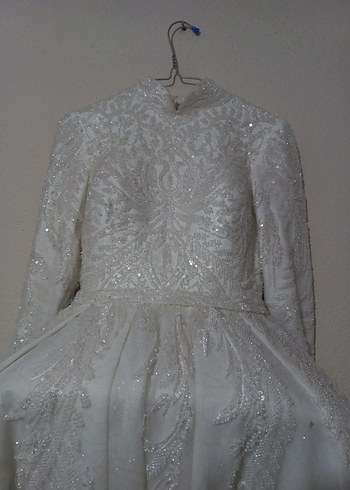 Uzun Kollu Prenses A Kesim Gelinlik - Görsel 11