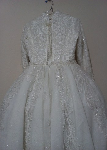 Uzun Kollu Prenses A Kesim Gelinlik - Görsel 9