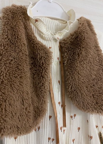 Kahverengi Kürklü Bebek Kız Tulumu - Görsel 3