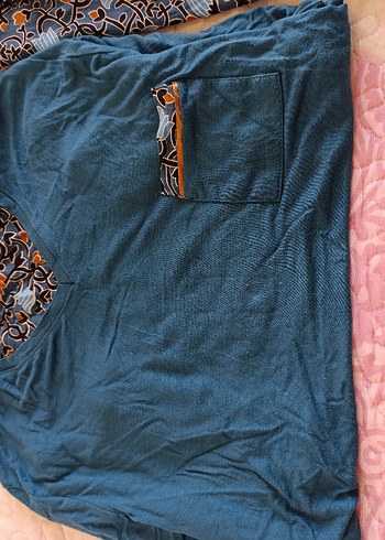 xl Beden Düğmeli Mavi Bohem kadın Pijama Takımı