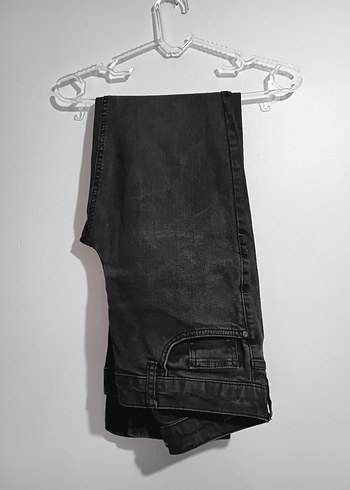 Kemerli Siyah Denim Erkek Jean - Görsel 2