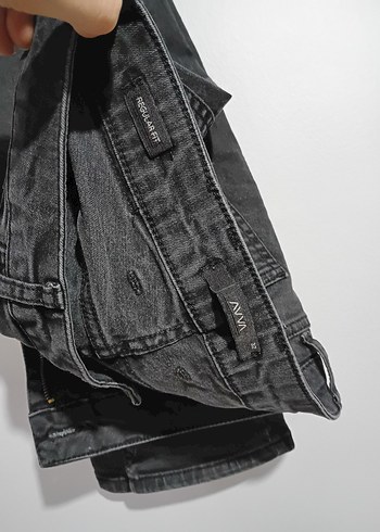 Kemerli Siyah Denim Erkek Jean - Görsel 3