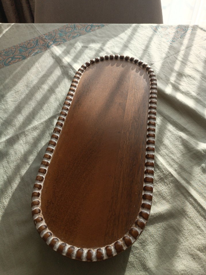 Parlak Kahverengi Ahşap Servis Tepsisi - Görsel 2