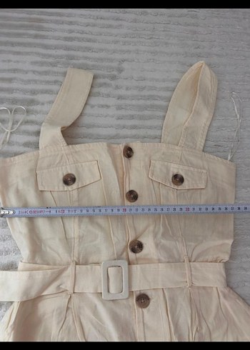 Bej Kemerli Kadın Tulum - Görsel 5