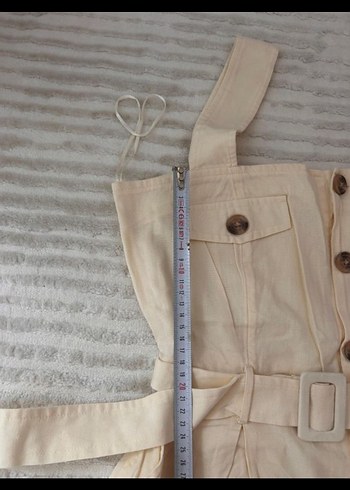 Bej Kemerli Kadın Tulum - Görsel 7