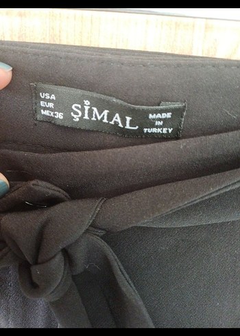 Kadın Siyah Kemerli Kumaş Pantolon - Görsel 3