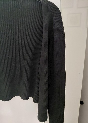 Siyah V Yakalı Triko Kadın Hırka - Görsel 5