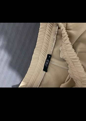 Bej Kadın Pamuk Kumaş Pantolon - Görsel 2