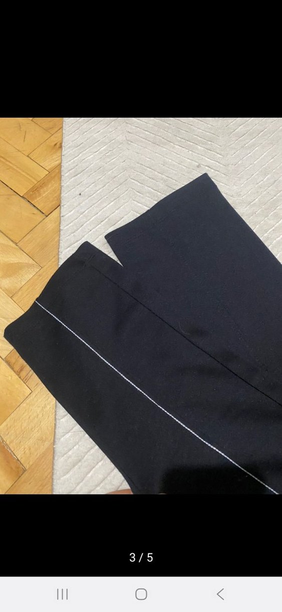 Kadın Siyah Regular Fit Midi Kumaş Pantolon - Görsel 3