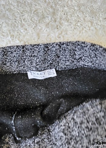 Düğmeli Gri Örme Midi Etek - Görsel 5