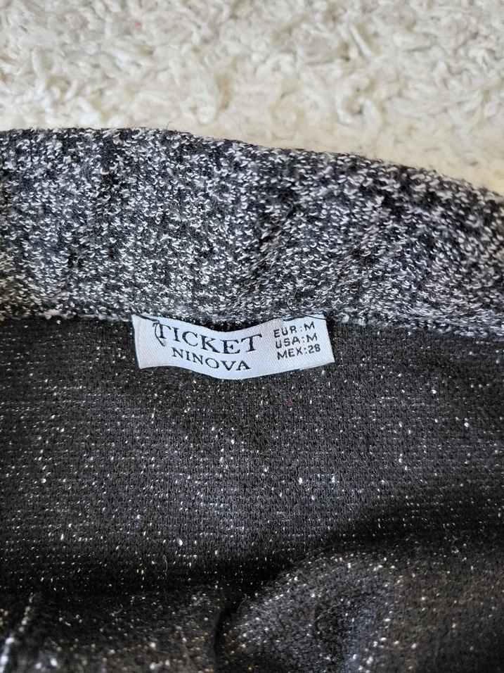 Düğmeli Gri Örme Midi Etek - Görsel 4