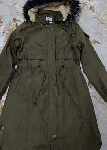 Kürk Detaylı Midi Bej Kadın Mont - Görsel 3