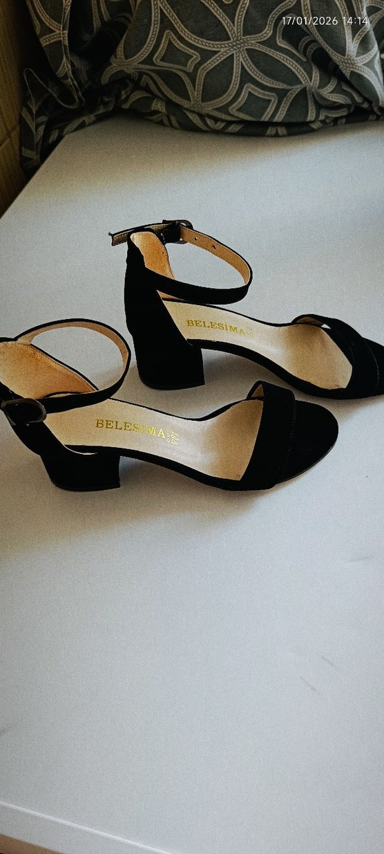 Klasik Siyah Kadın Topuklu Sandalet - Görsel 2