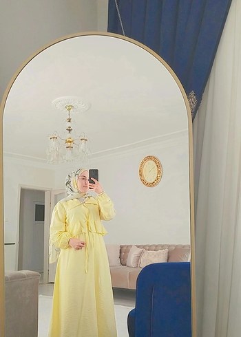 Sarı kadın tesettür etek takım - Görsel 2