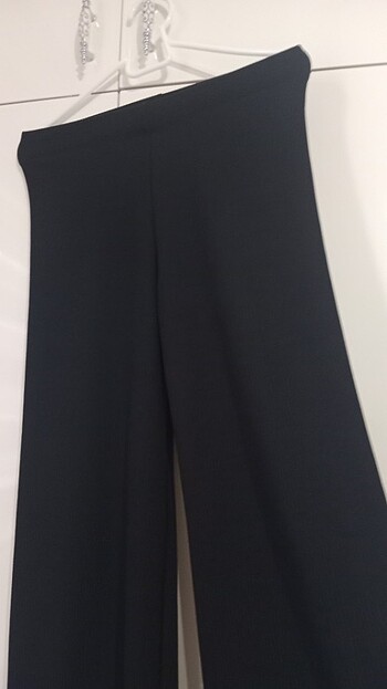 Siyah bol paça pantalon