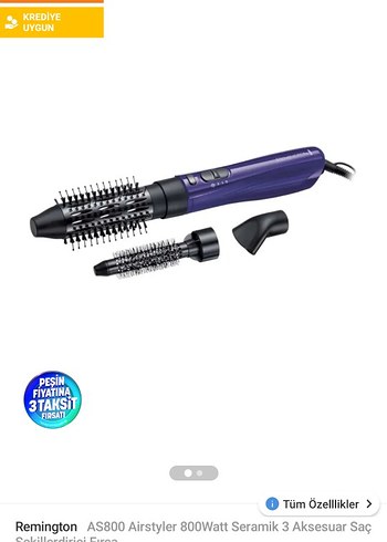 Remington AS800 Airstyler 800W Mor Saç Şekillendirici