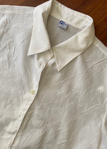 American Vintage Düğmeli Beyaz Keten Kadın Gömlek