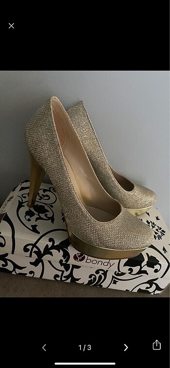 Gold simli platform ayakkabı