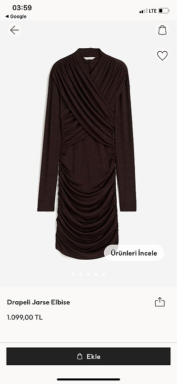 H&M kahve elbise
