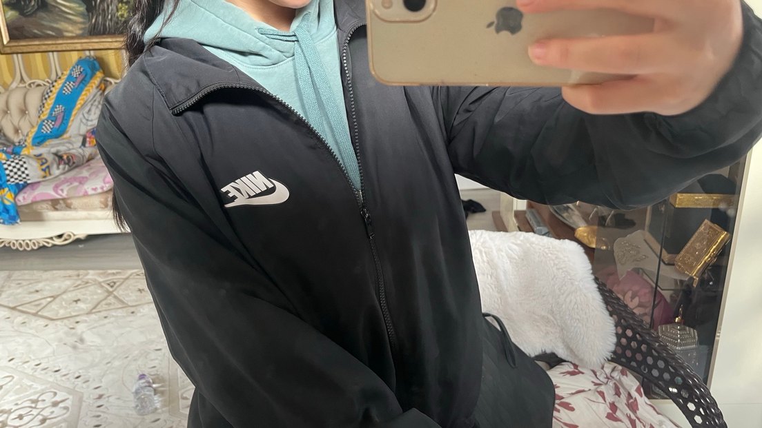 Nike Siyah Fermuarlı ceket - Görsel 2