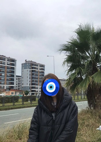 Diğer Siyah Kapusonlu Sisme Mont