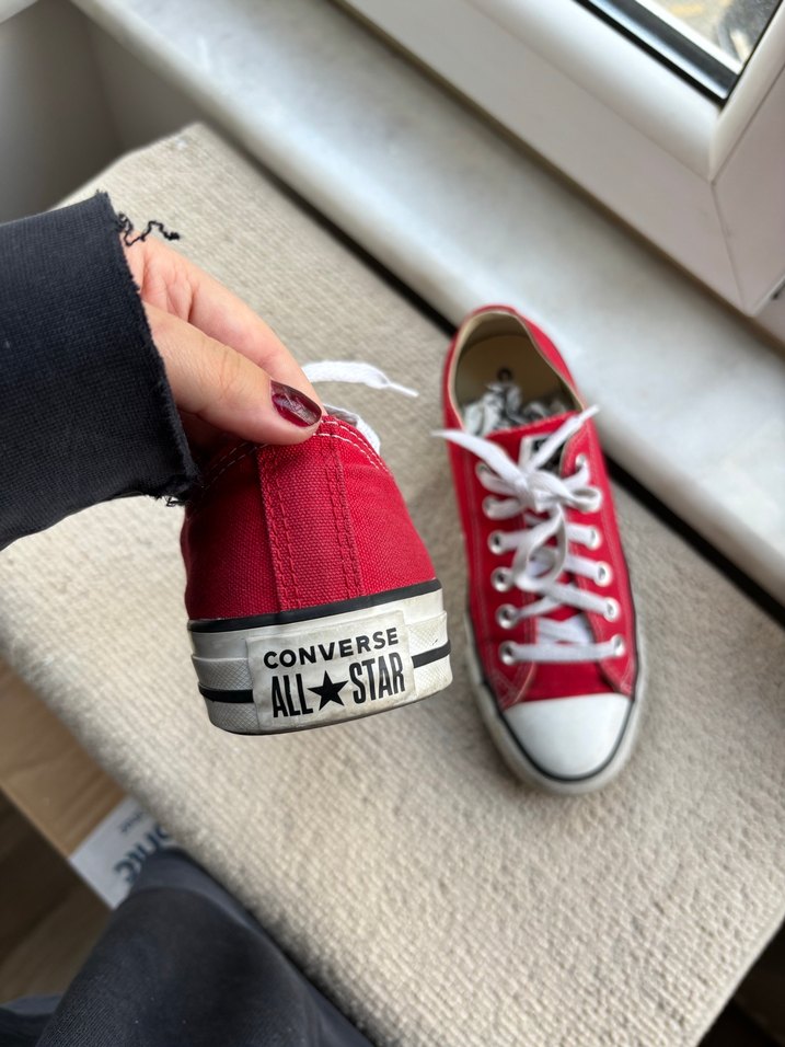 Kırmızi kadin converse - Görsel 3