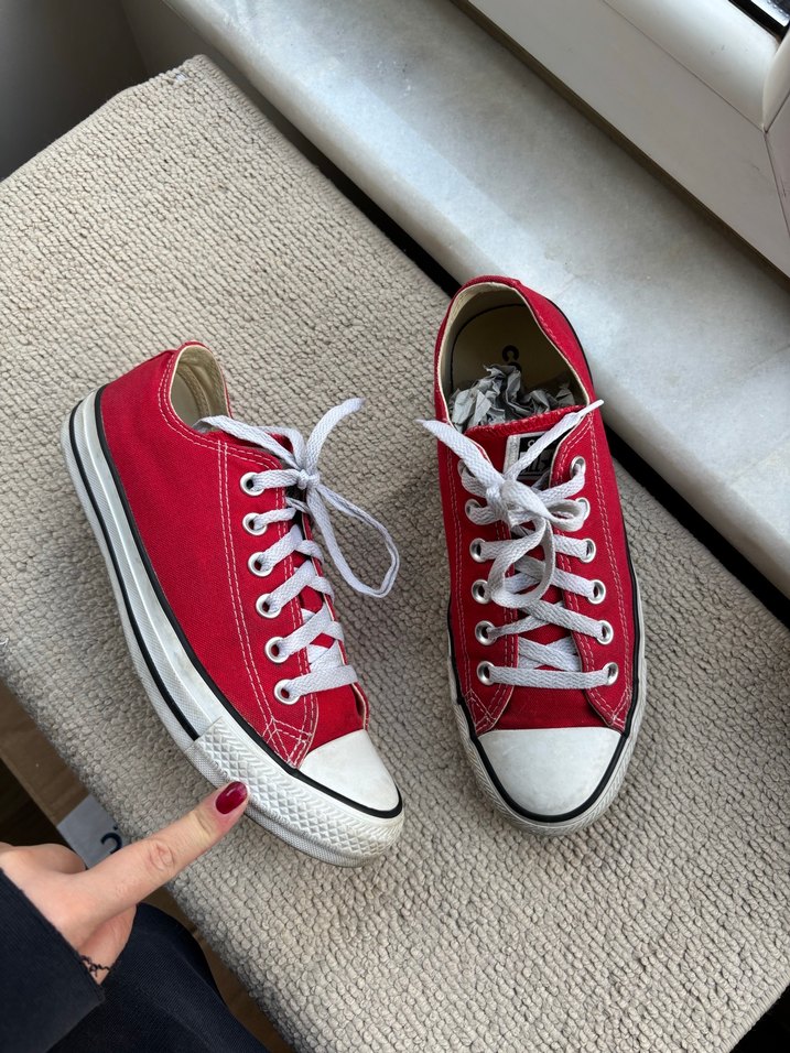 Kırmızi kadin converse - Görsel 2
