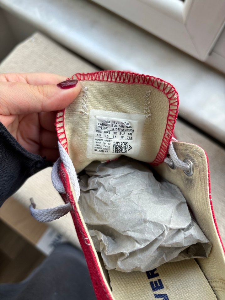 Kırmızi kadin converse - Görsel 4