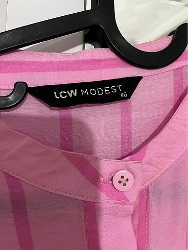 Tesettür çizgili gömlek tunik - Görsel 7
