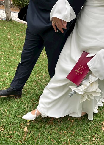 Beyaz Topuklu Kadın Abiye Ayakkabı - Görsel 3