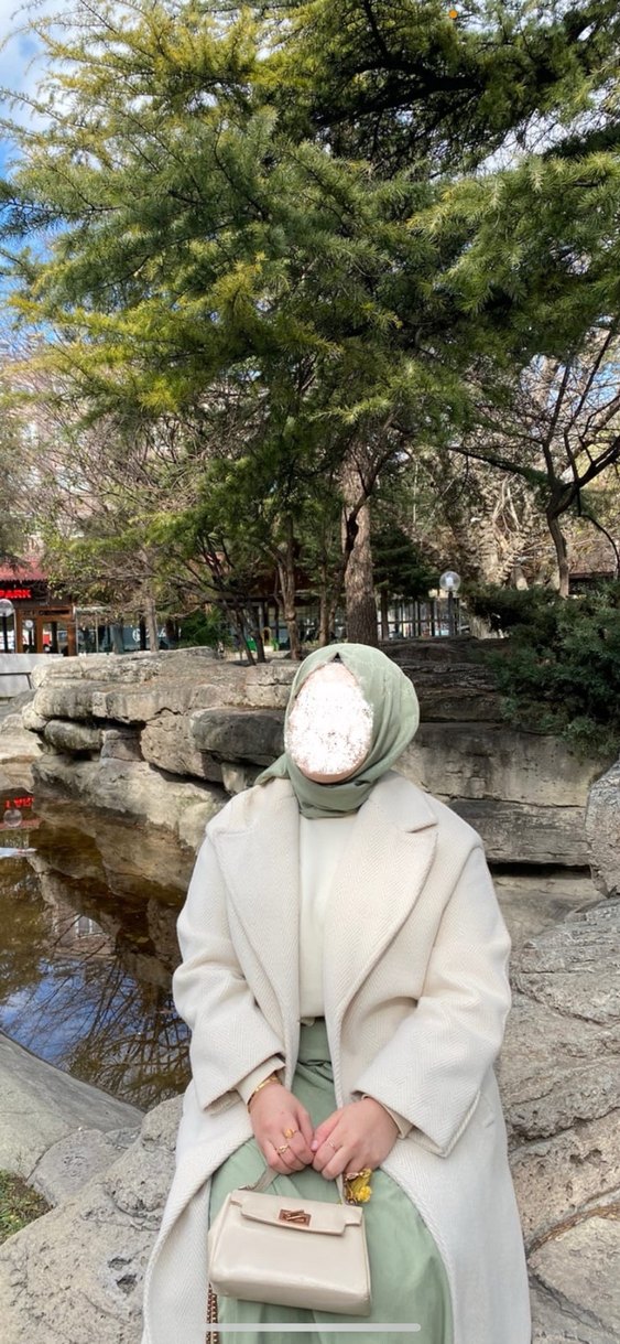 HEQA Bej desenli kaban - Görsel 3