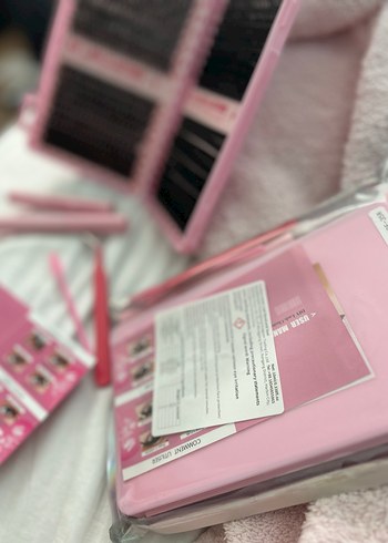  Beden Renk Pembe DIY Kirpik Klusterleri Seti