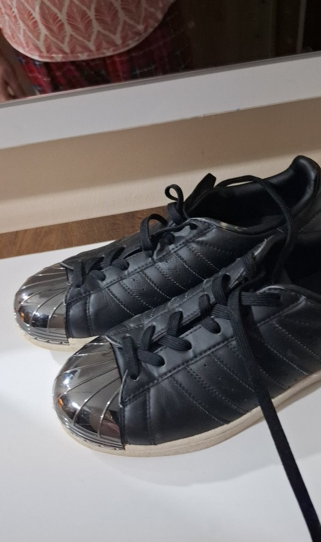 Siyah Metal Burunlu Bağcıklı Kadın Spor Ayakkabı - Görsel 4