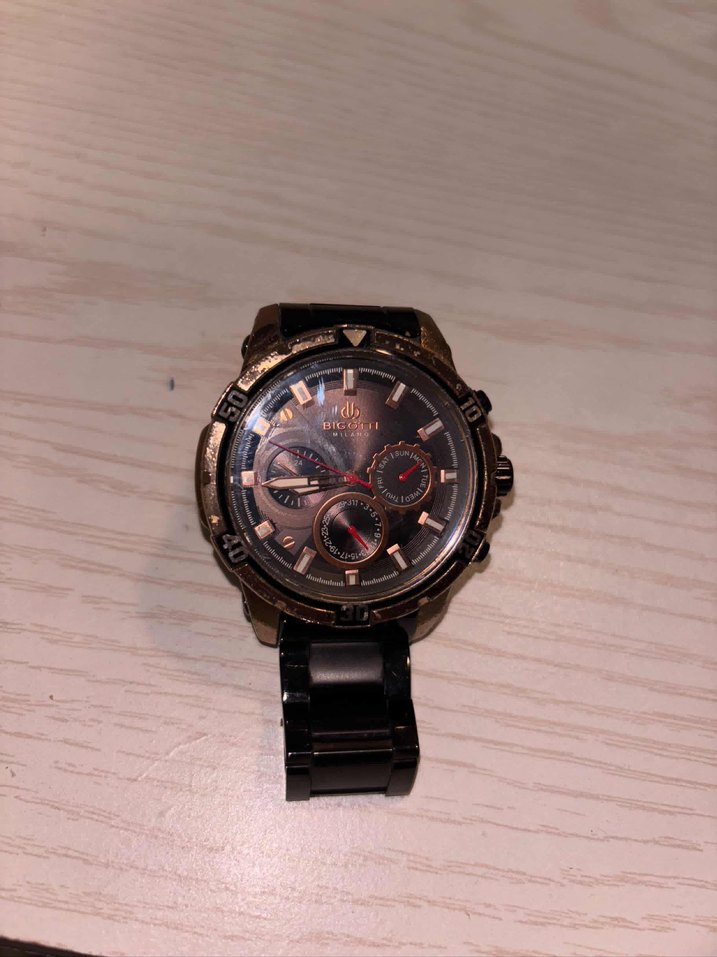 Bigotti Milano Siyah Biker Tarz Erkek Kol Saati - Görsel 3
