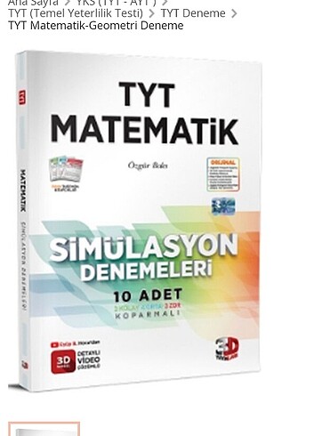3d yayınları tyt matematik denemesi