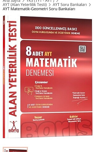Barış yayınları ayt matematik deneme