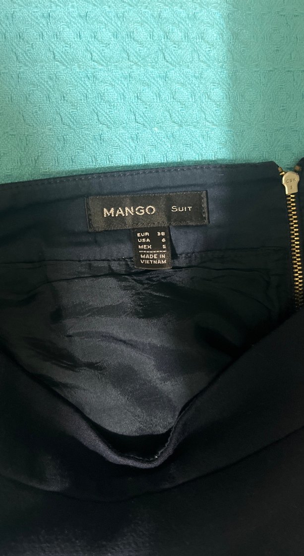 Mango Pilili lacivert Midi Kadın Etek - Görsel 3