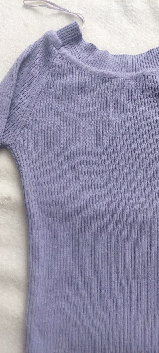 Kadın Mor Triko İnce Kazak - Görsel 2