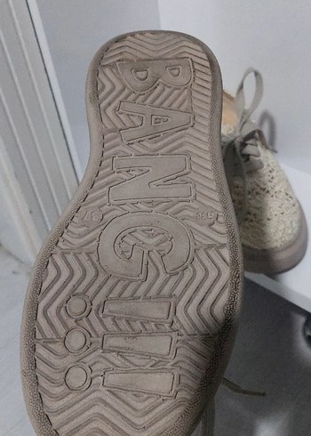 Bej Örgü Detaylı Kadın Spor Ayakkabı - Görsel 3