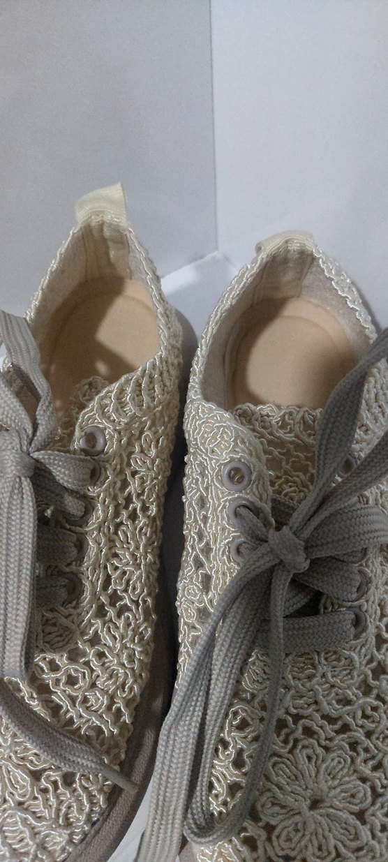 Bej Örgü Detaylı Kadın Spor Ayakkabı - Görsel 2