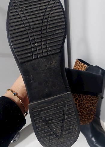 Deri Leopar Desenli Kadın Dizüstü Bot - Görsel 2