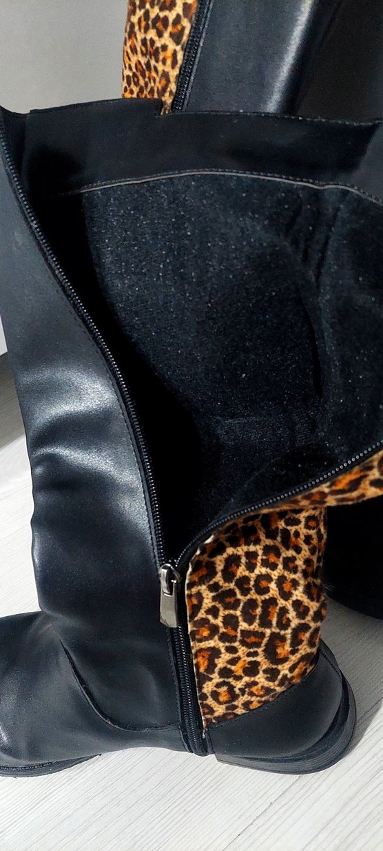 Deri Leopar Desenli Kadın Dizüstü Bot - Görsel 3