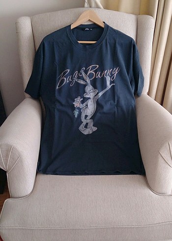 Antrasit Bugs Bunny Baskılı Tişört