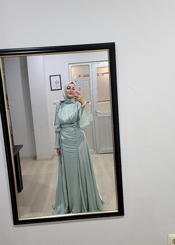 Uzun Gri Drapeli Abiye Elbise ve Janjan şal