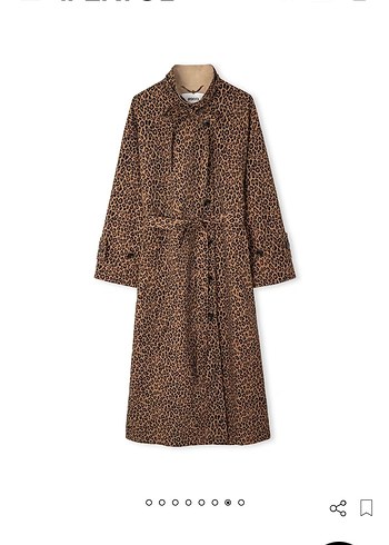 ipekyol Kahverengi Leopar Desenli Uzun Trenckot