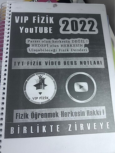 Vip fizik 2022 video ders kitabı